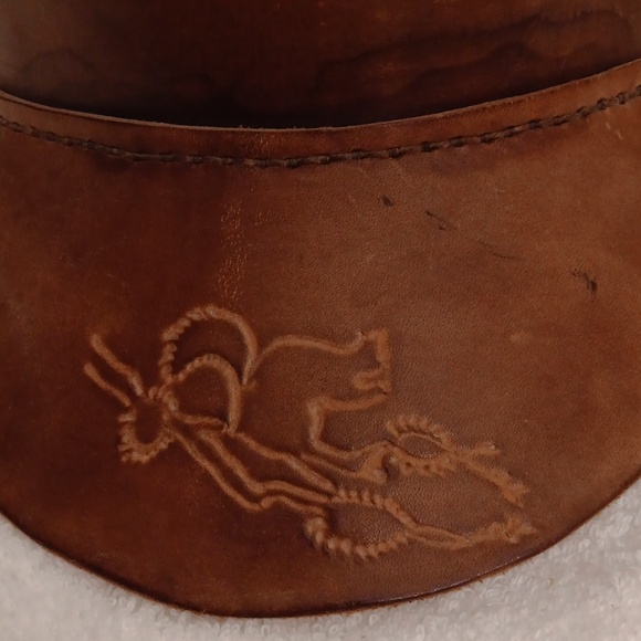 VINTAGE Tooled Leather Visor (Pre-Loved) - Picture 7 of 10